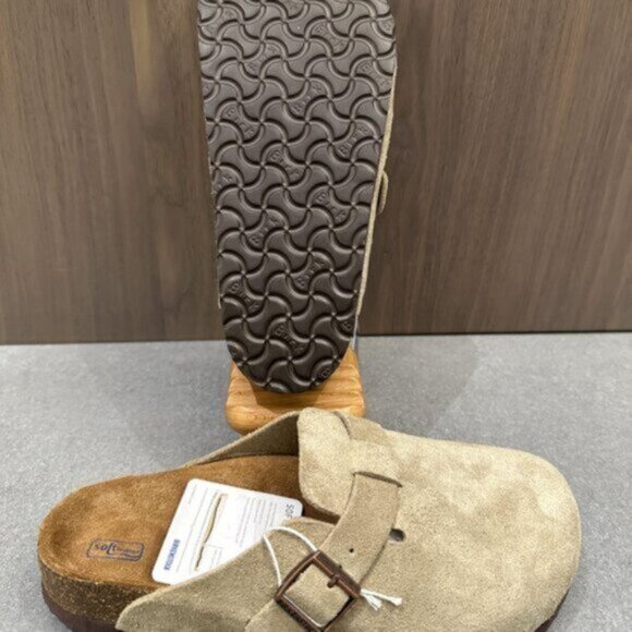 Birkenstock Boston taupe suede mule clogs - Picture 5 of 6